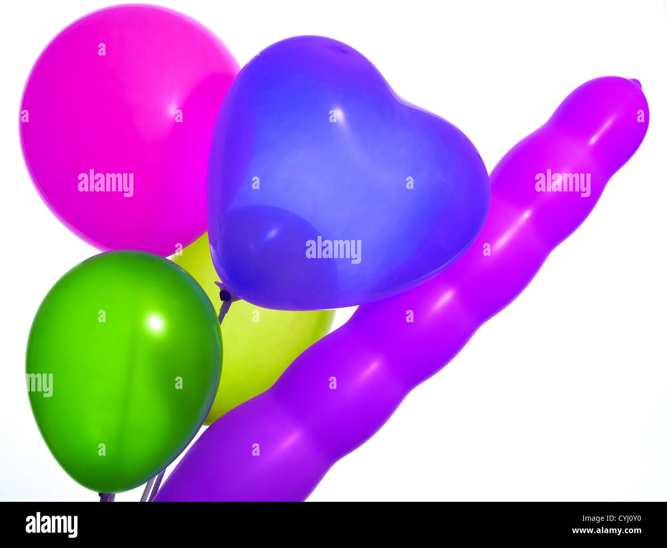 Reihe von bunten Party Luftballons Stockfoto