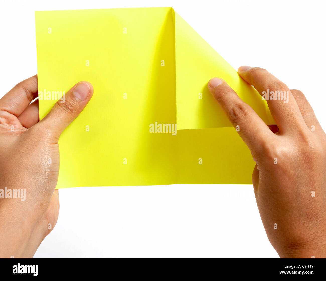 Papier falten für Design mit Origami Stockfoto