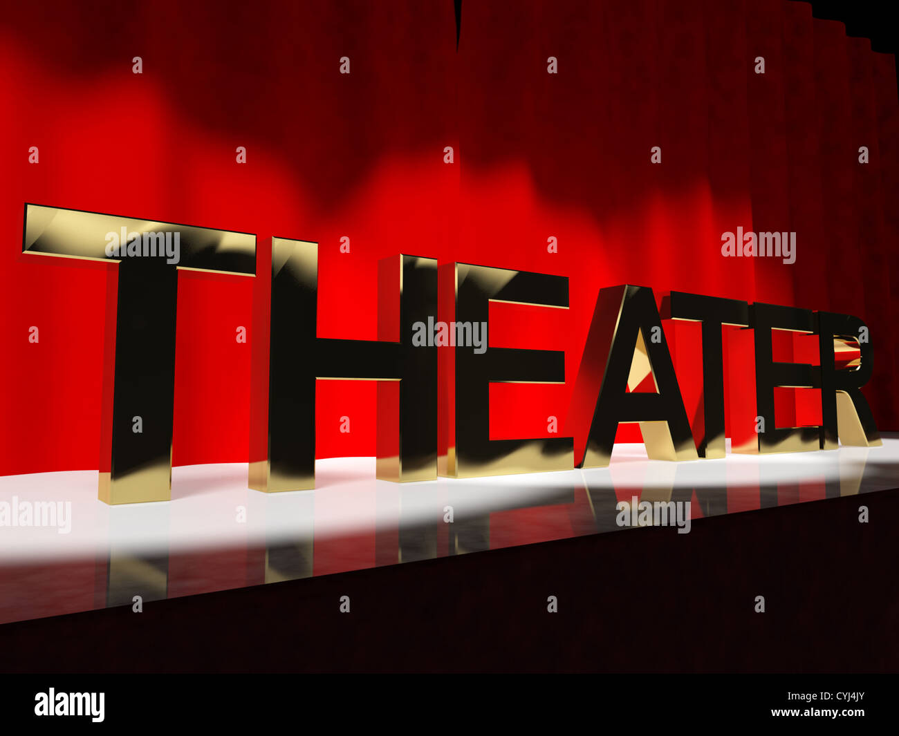 Theater-Wort auf der Bühne vertreten Broadway West End oder handeln Stockfoto