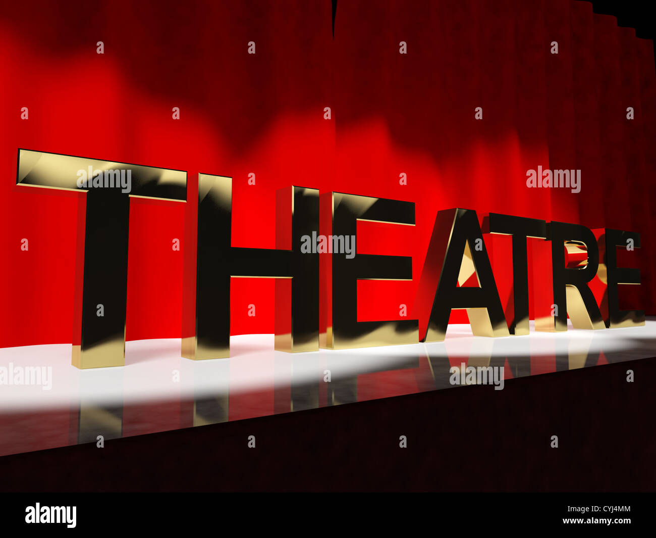 Theater-Wort auf der Bühne vertreten Broadway West End oder handeln Stockfoto