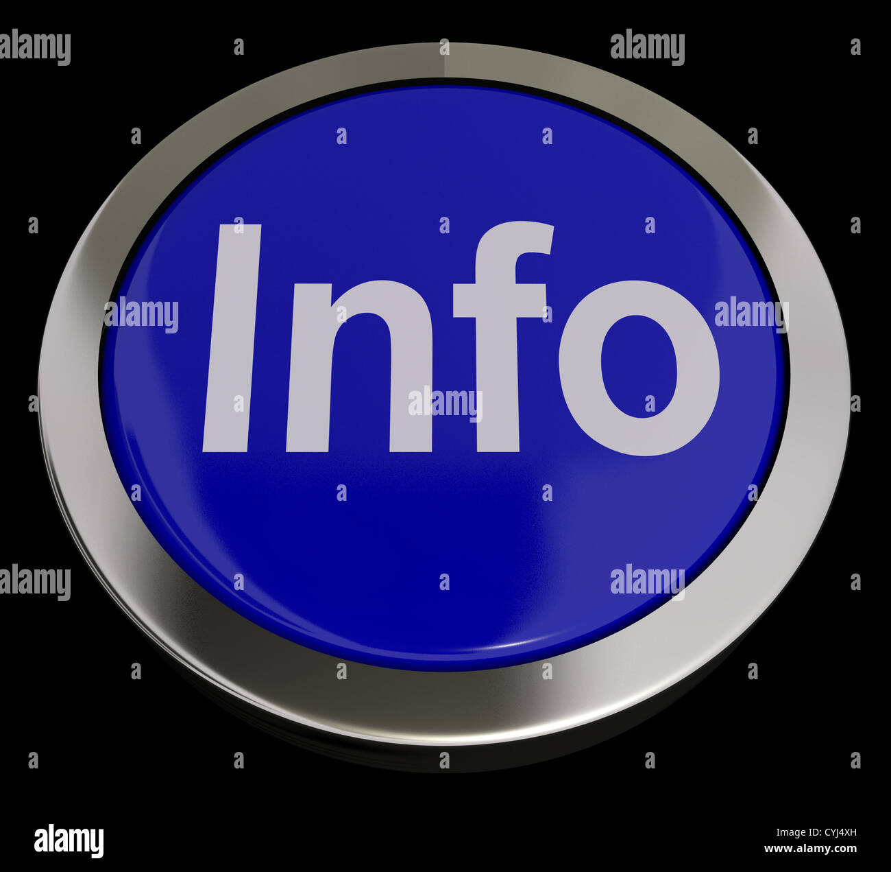 Info-Taste In blau zeigt Informationen oder Support Stockfoto