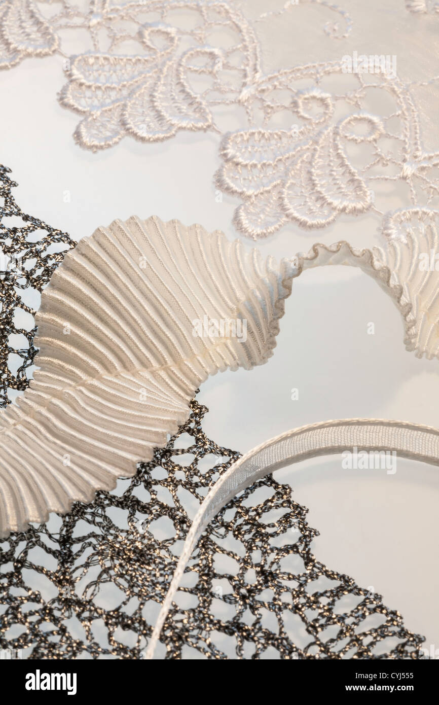 Stillleben mit Luxus Spitze und Trim Stockfoto