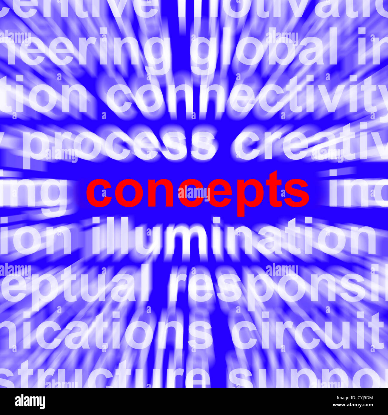 Konzepte-Wort für neue Ideen und kreative Gedanken Stockfoto
