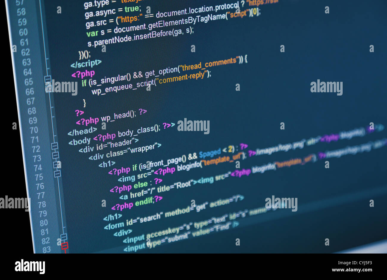 Code Stockfoto