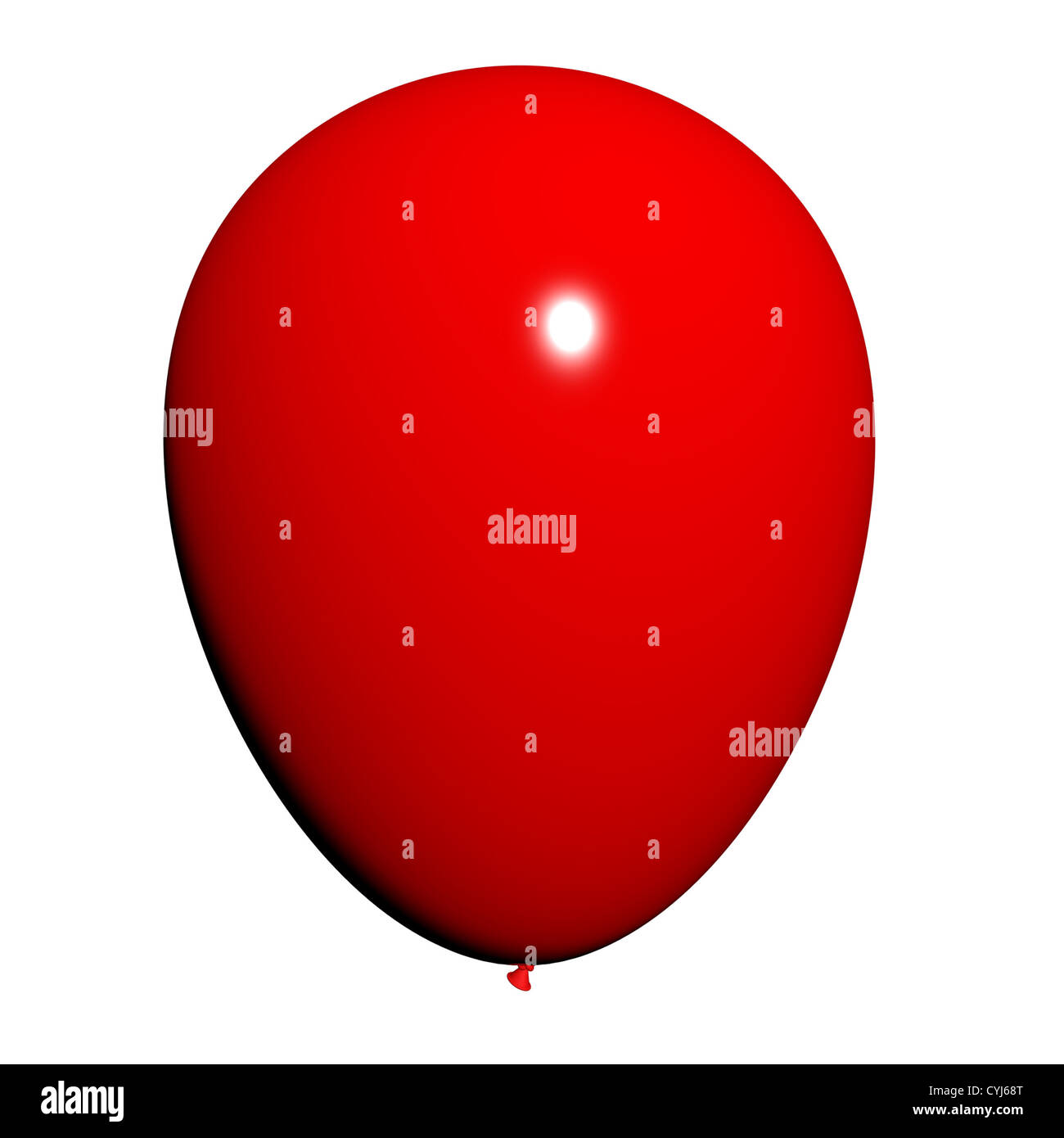 Roten Ballon auf weißem Hintergrund mit Exemplar für Partyeinladung Stockfoto