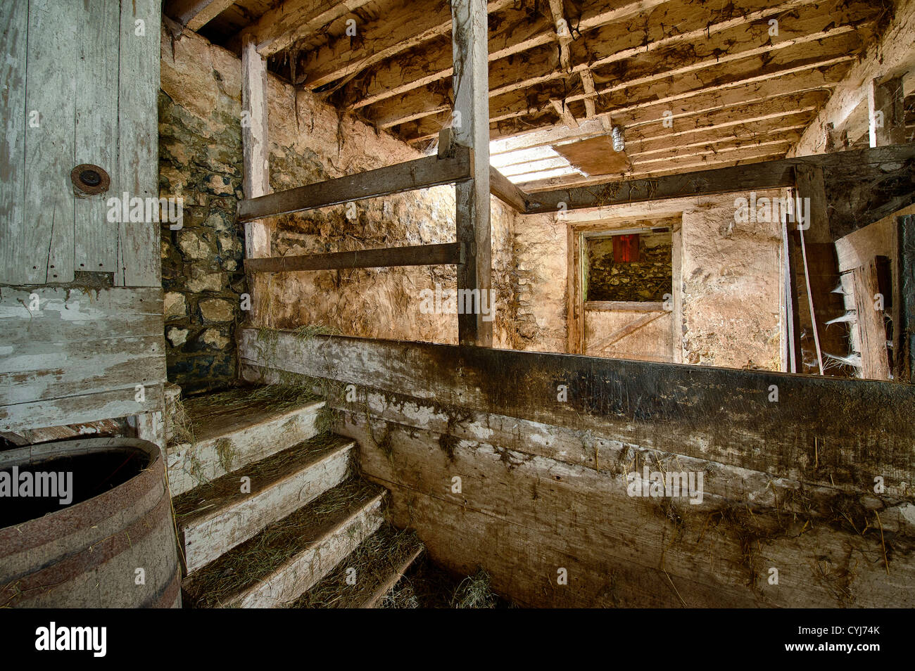 Rustikale Scheune und Stall, Pennsylvania Stockfoto
