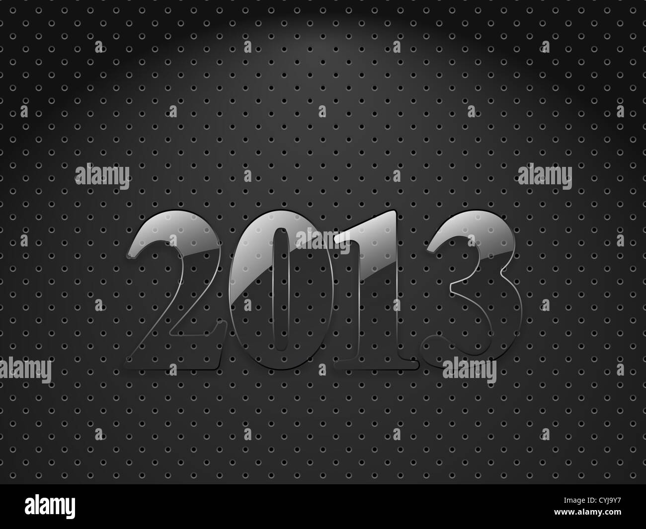 Neujahr 2013, texturierte metallischen Hintergrund mit Glas-Ziffern Stockfoto