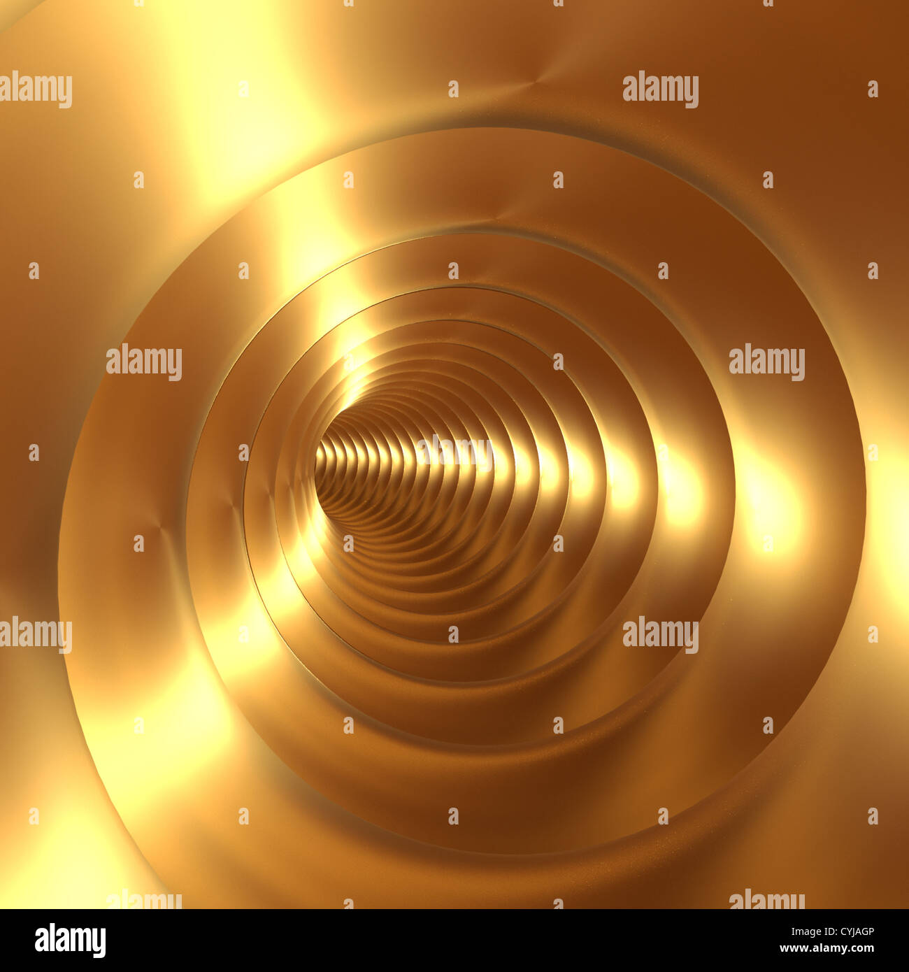 Goldene Wirbel abstrakten Hintergrund mit wirbelnden Spirale drehen Stockfoto