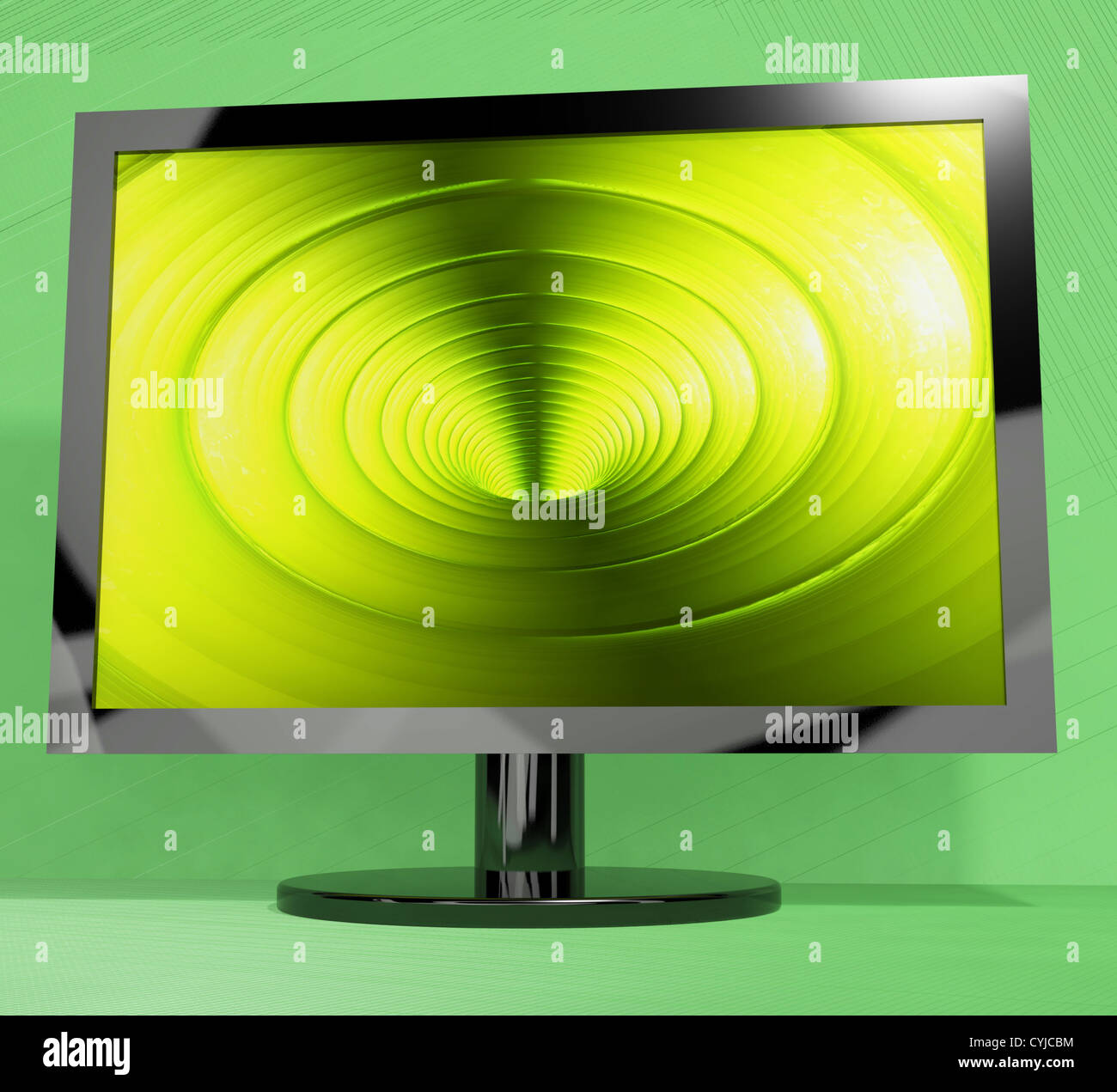TV-Monitor mit Vortex Bild hochauflösendes Fernsehen oder HDTV Stockfoto