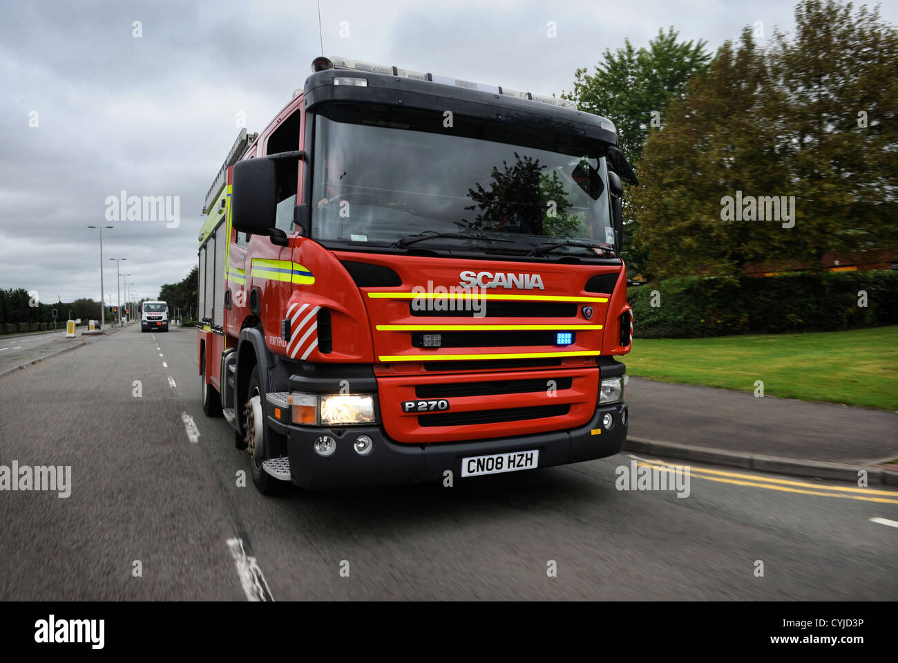 Eine Feuerwehr-Engine von Pontypridd Feuerwache in South Wales UK Stockfoto