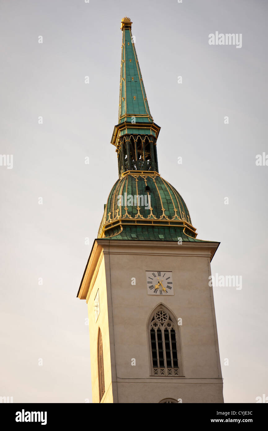 Clock Tower in der Nähe der Burg von Bratislava, Slowakei Stockfoto