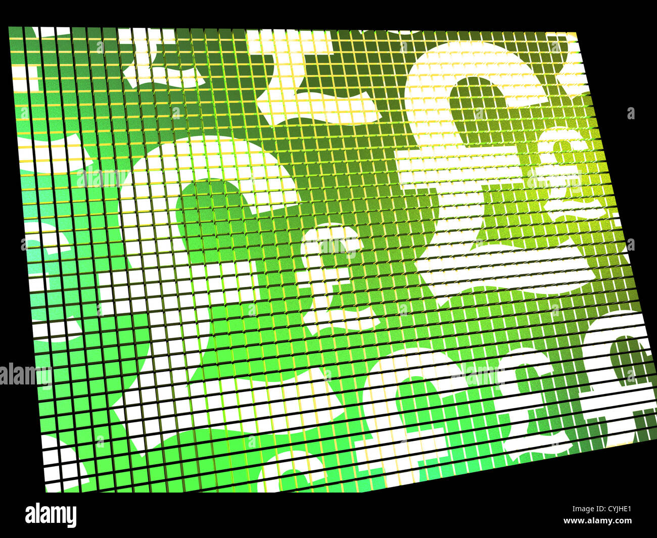 Pfund-Symbole auf dem Bildschirm zeigen, Geld und Investitionen Stockfoto