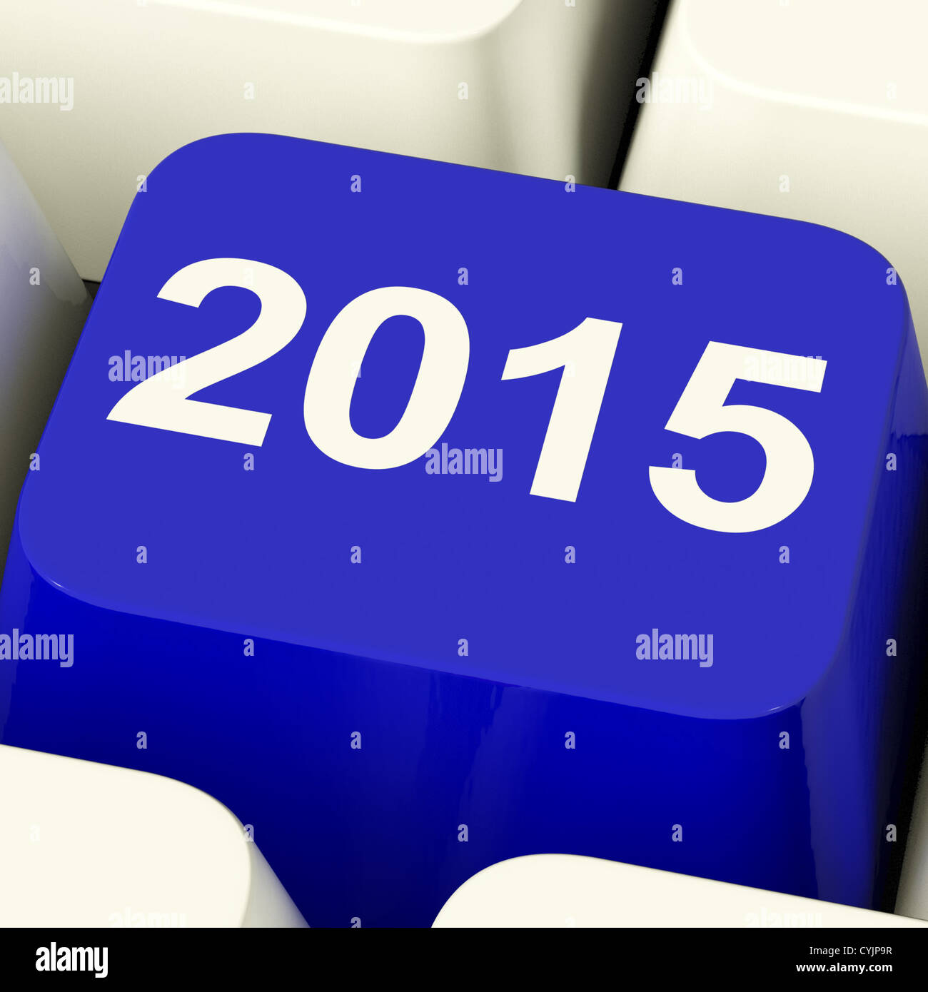 2015-Taste auf der Tastatur, zwei tausend fünfzehn Jahr darstellt Stockfoto