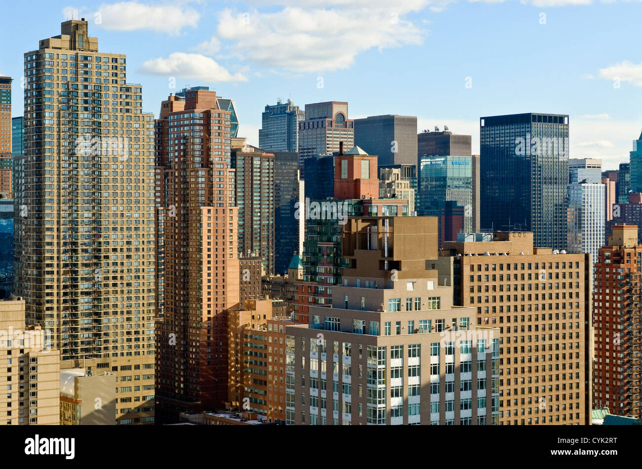 Blick auf Midtown West, Manhattan Skyline, New York City. Stockfoto