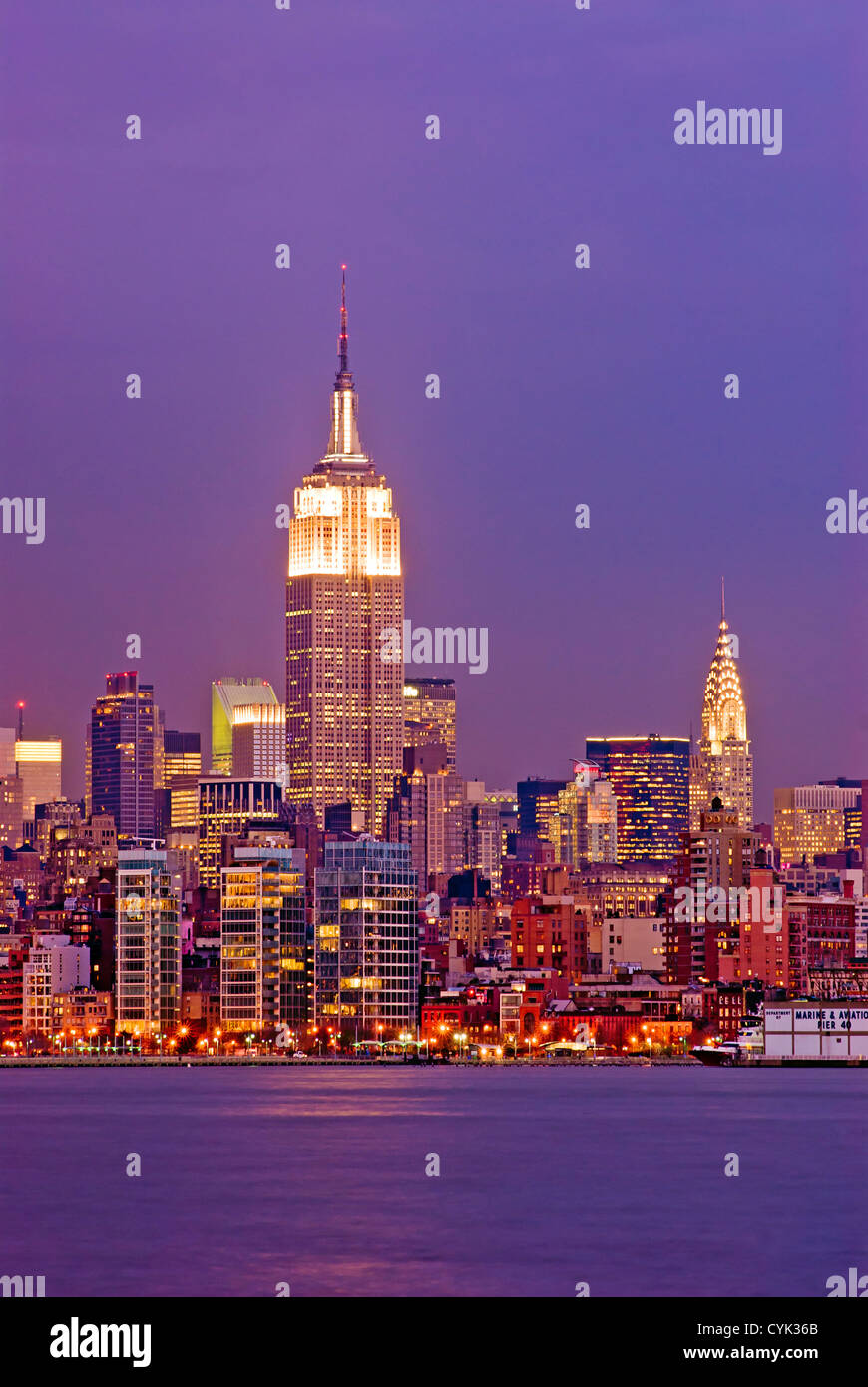 Empire State Building Manhattan Hudson River New York City Stockfoto