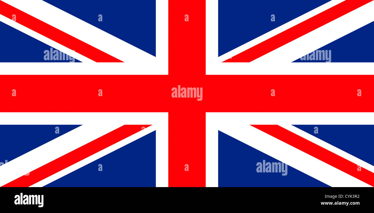 Flagge des Vereinigten Königreichs Großbritannien und Nordirland. Stockfoto