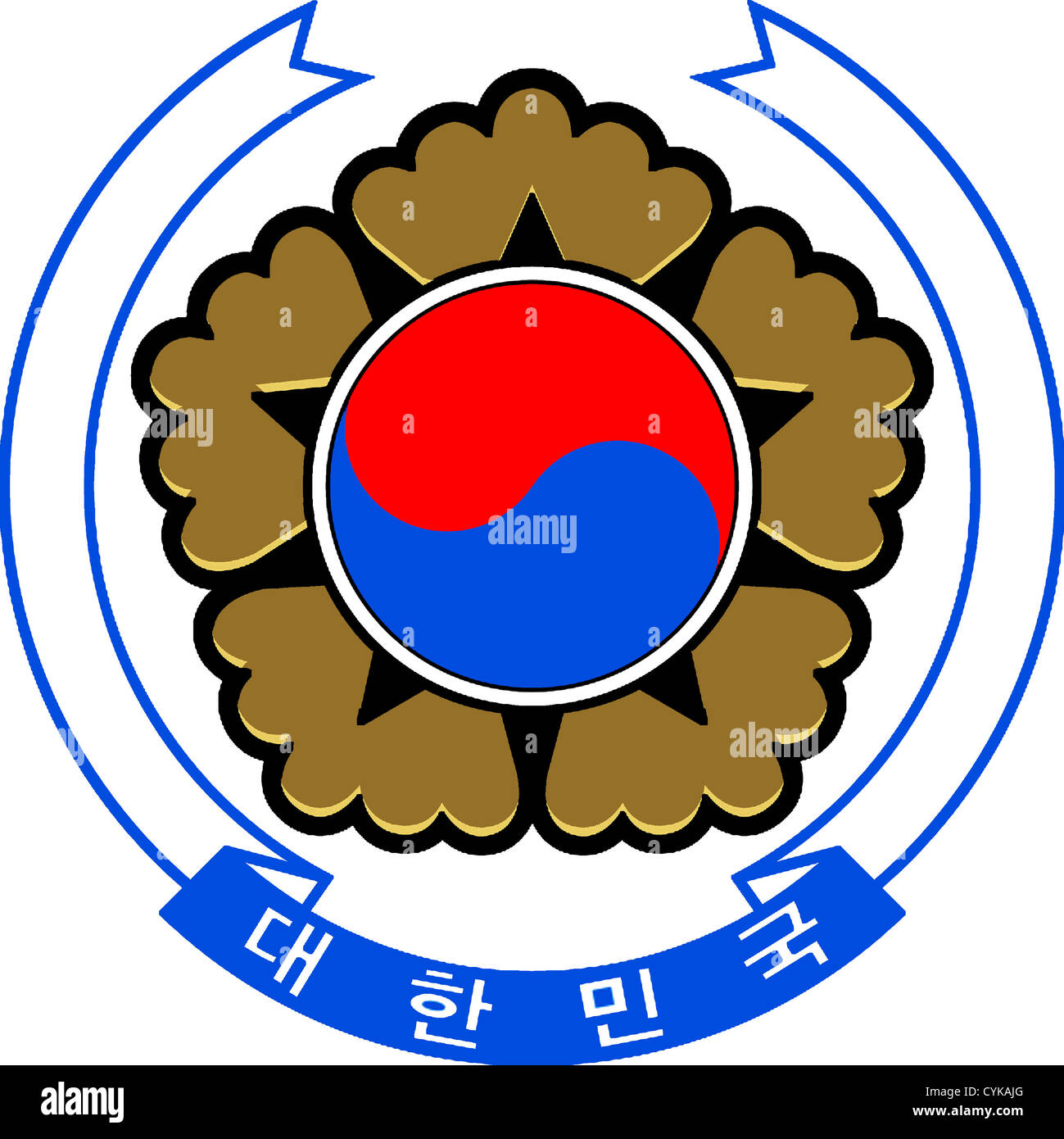 Staatswappen der Republik Korea - Südkorea. Stockfoto