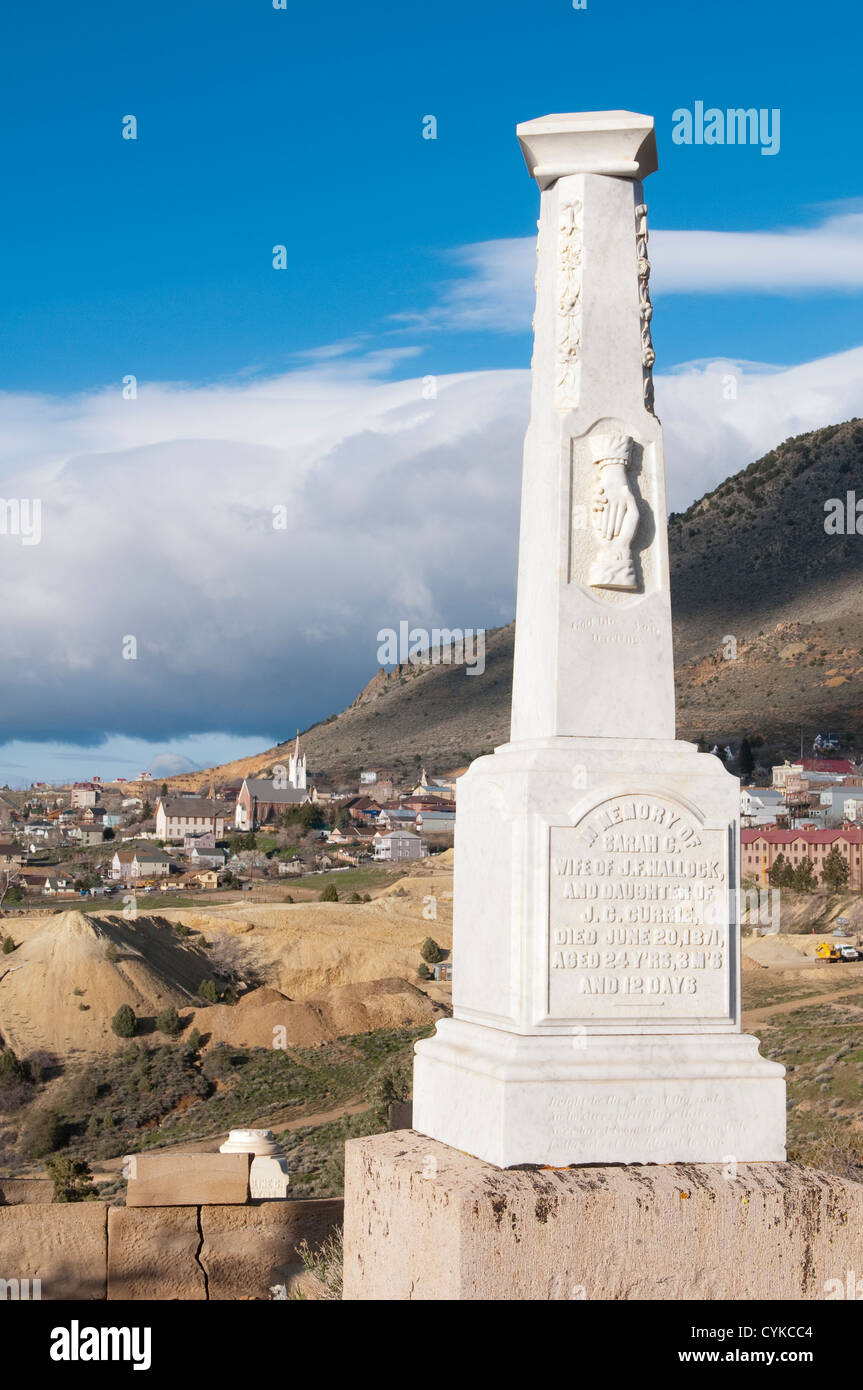 USA, Nevada. Silber Terrasse Friedhof in Virginia City, Nevada. Stockfoto