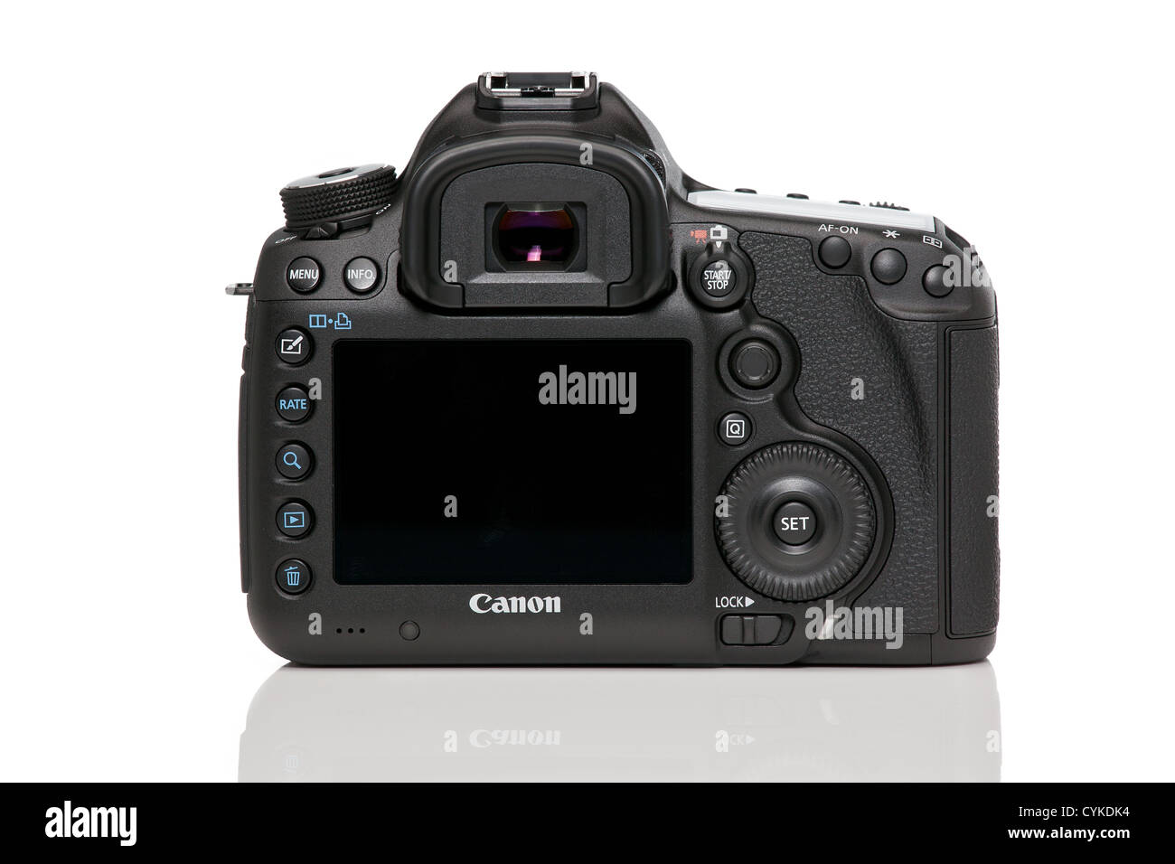 Canon 5D mark III mk 3 auf weißem Hintergrund mit Reflexion im Studio fotografiert Stockfoto