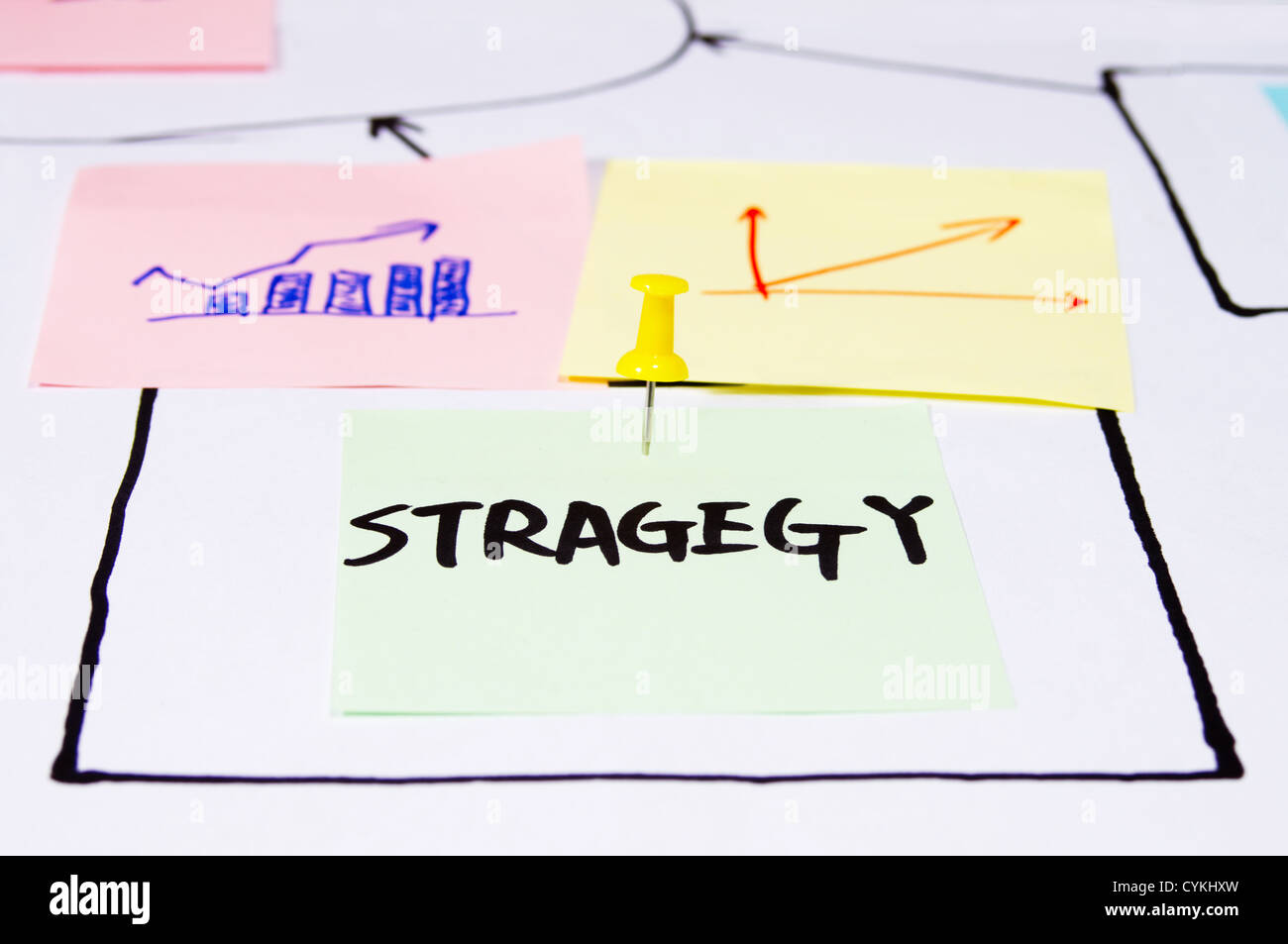 Business-Mann machen Erfolg durch Strategie, Management und innovation Stockfoto