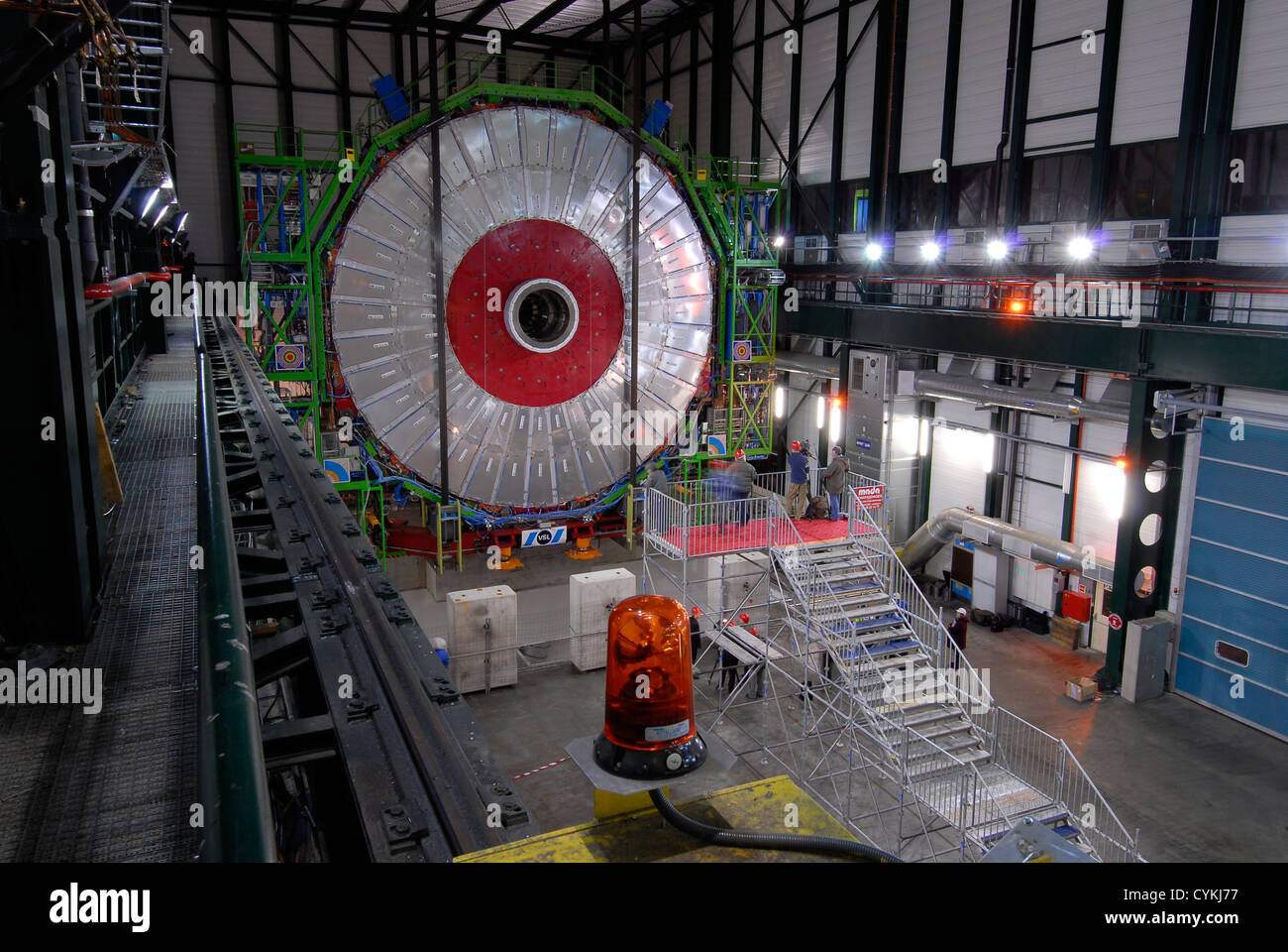 Das Experiment am CERN Genf: Atlas, Alice, Large Hadron Collider LHC, Higgs-Boson, CMS Stockfoto