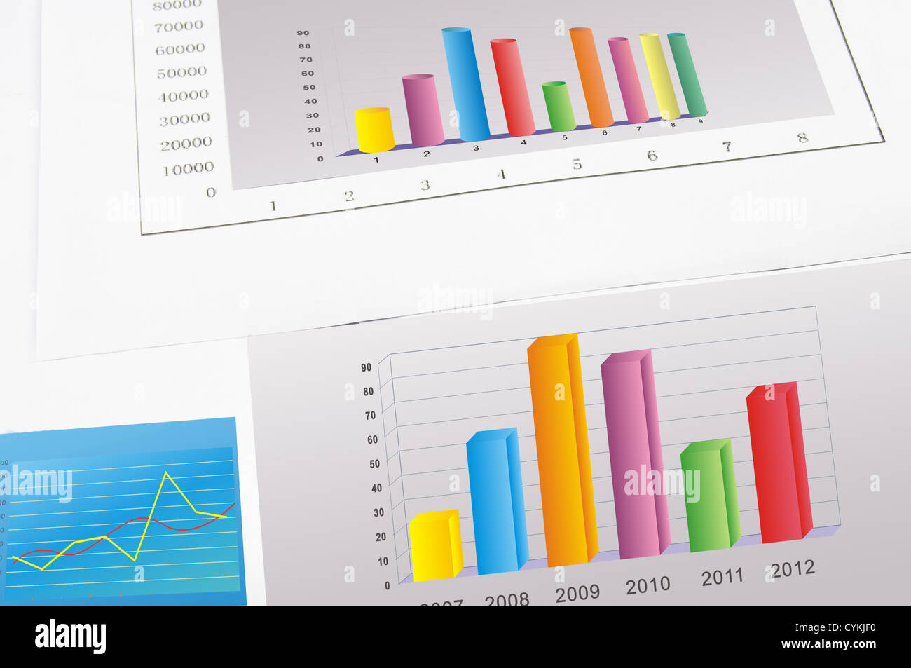 Close-up Business Financial Diagramm Graph. Stockfoto