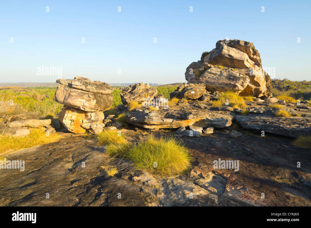 Felsformation am Ubirr, Nardab Lookout, Kakadu-Nationalpark, Northern Territory, Australien Stockfoto