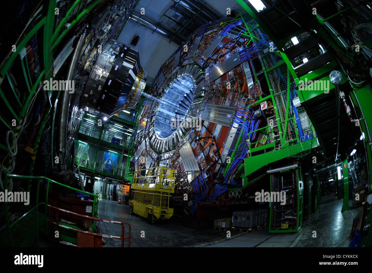 Das Experiment am CERN Genf: Atlas, Alice, Large Hadron Collider LHC, Higgs-Boson, CMS Stockfoto