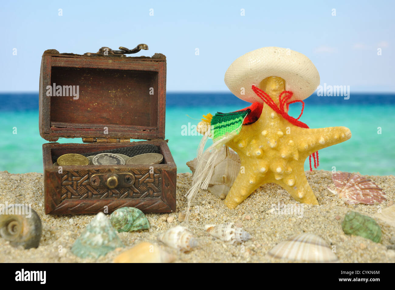 Sommer-Szene #16 - Seestern und den verlorenen Schatz Stockfoto