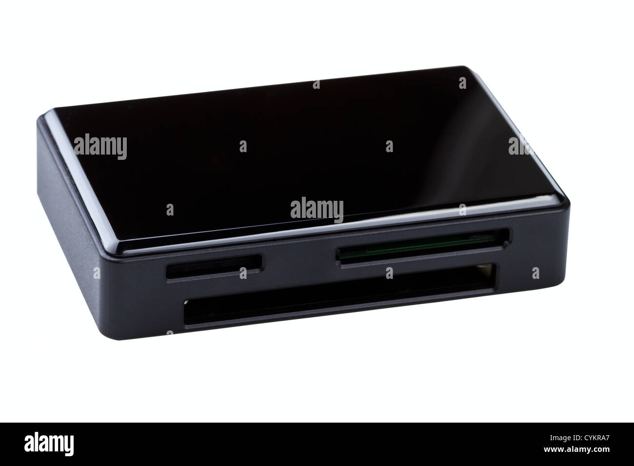 SuperSpeed USB-Kartenleser isoliert auf weißem Hintergrund Stockfoto