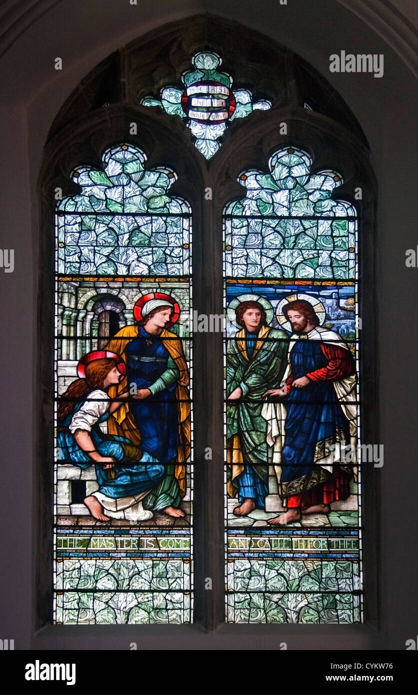 Glasfenster im St John the Baptist Church, Lound, Suffolk, England Stockfoto