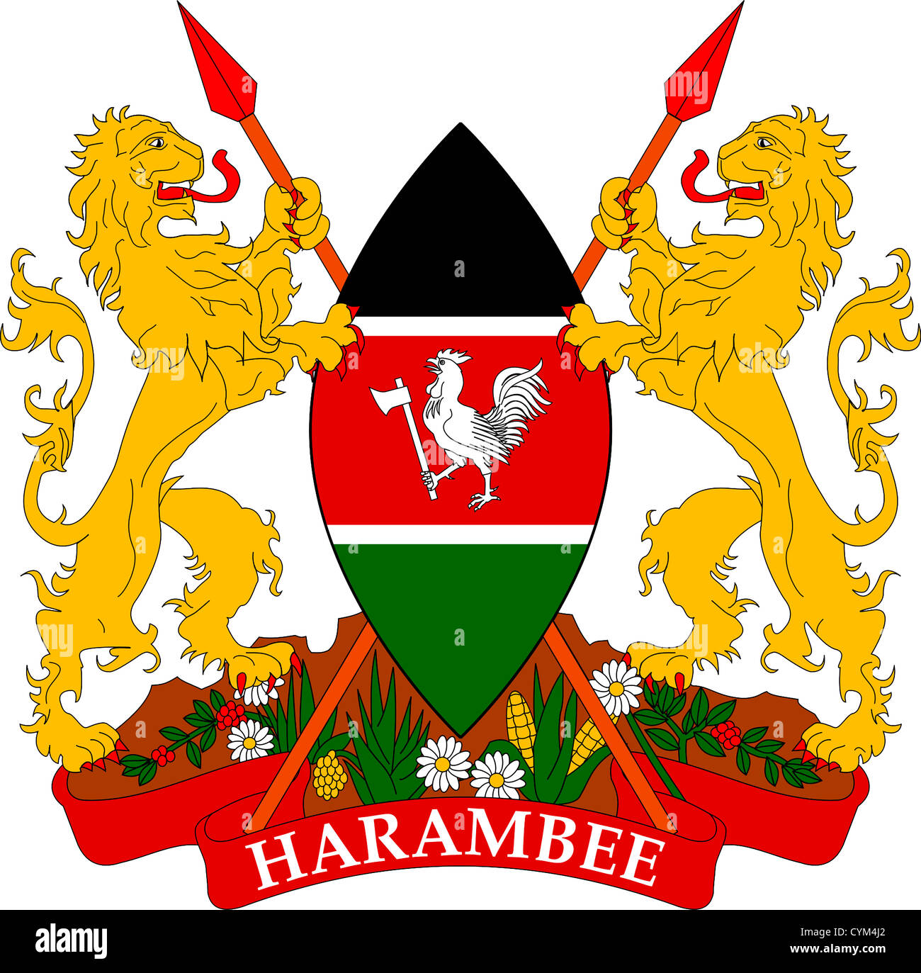 Wappen der Republik Kenia. Stockfoto