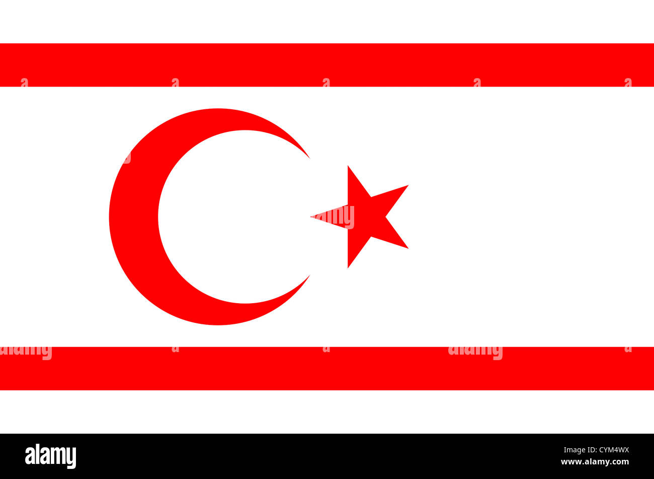 Flagge der türkischen Republik von Nordzypern - Nord-Zypern. Stockfoto