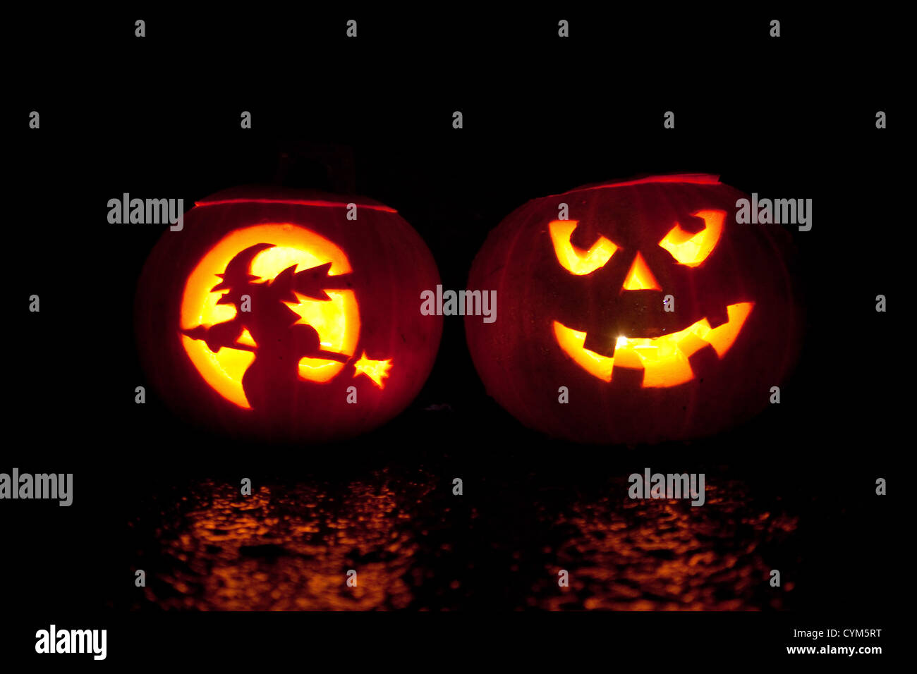 Halloween Kürbis Laterne geschnitzt Stockfoto