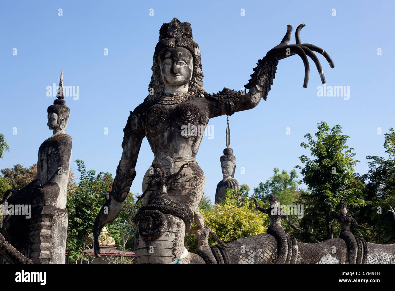 Skulptur in Nong Khai-Thailand Stockfoto