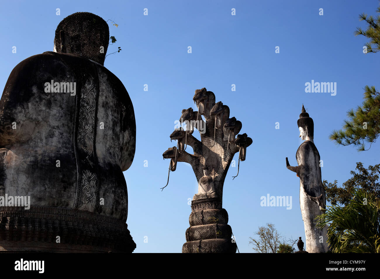 Schlange-Skulptur in der Sala Kaew Ku Sculpture Park, Thailand Stockfoto