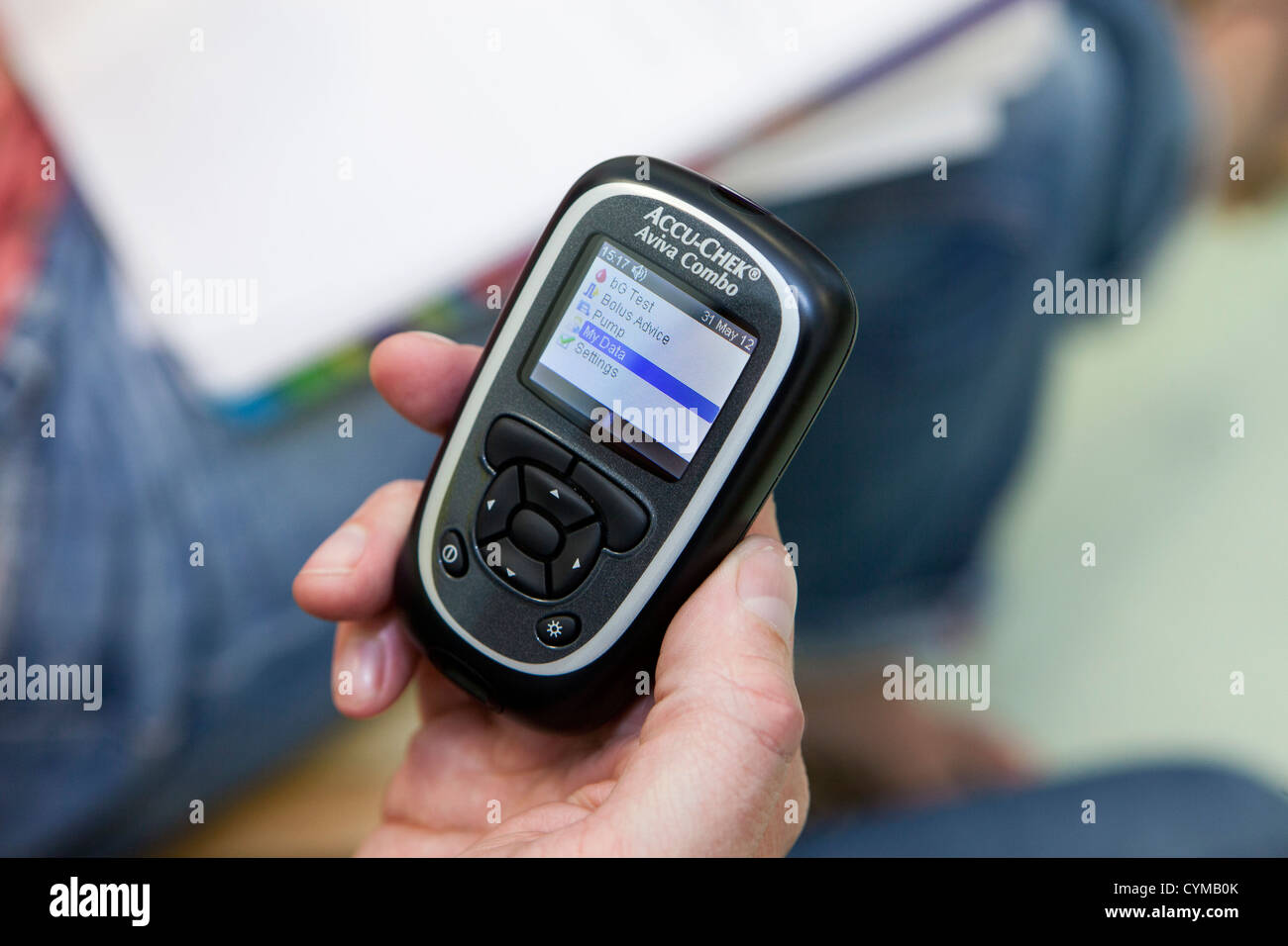 Drahtlose Hand Held Diabetes Insulin-Glukose-Monitor Stockfoto