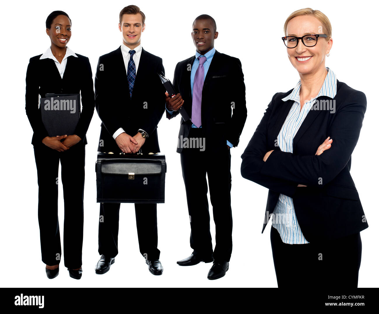 Gruppe von Geschäftsleuten. Business-Team isoliert auf weißem Hintergrund Stockfoto