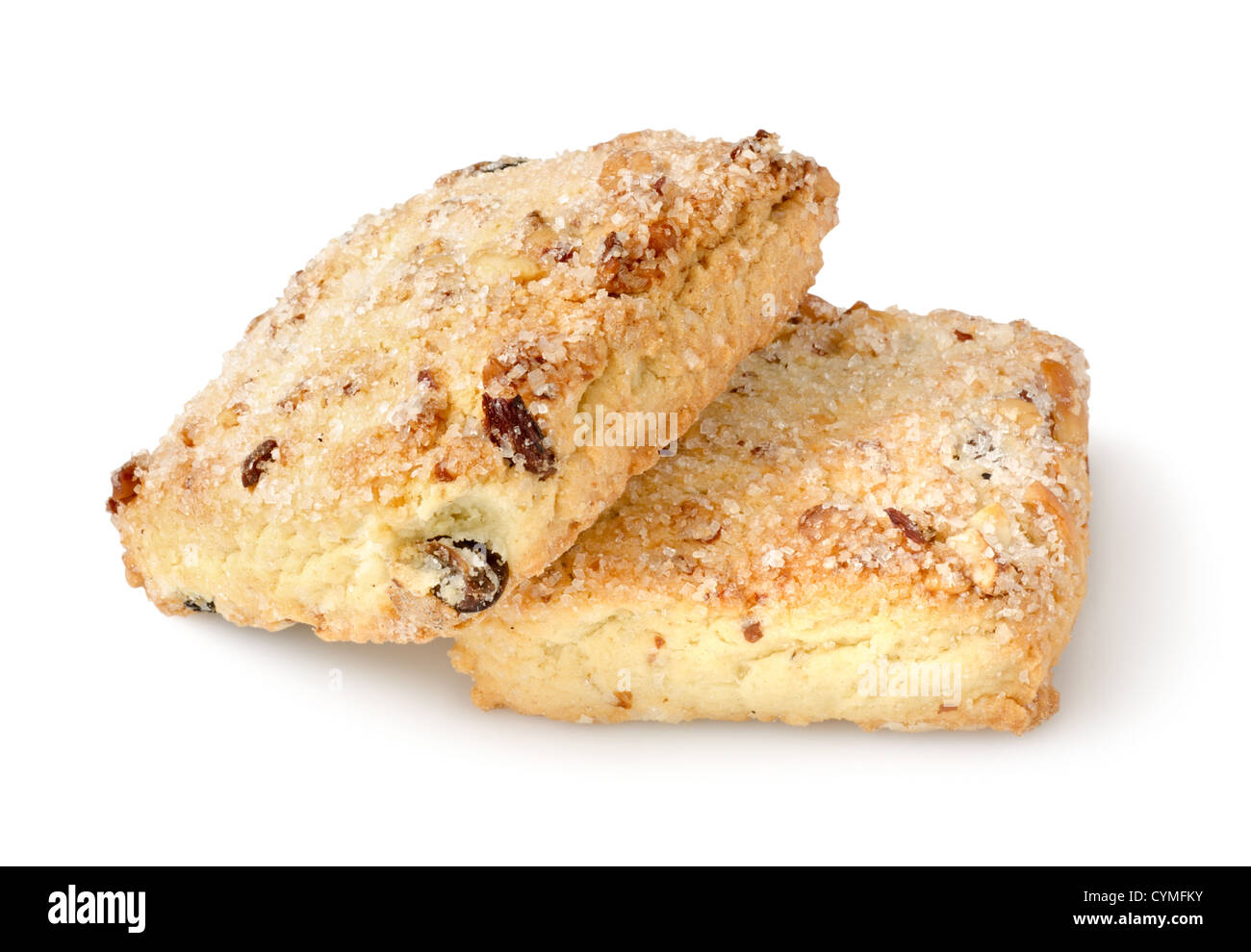 Cookies mit Zucker isoliert auf weißem Hintergrund Stockfoto