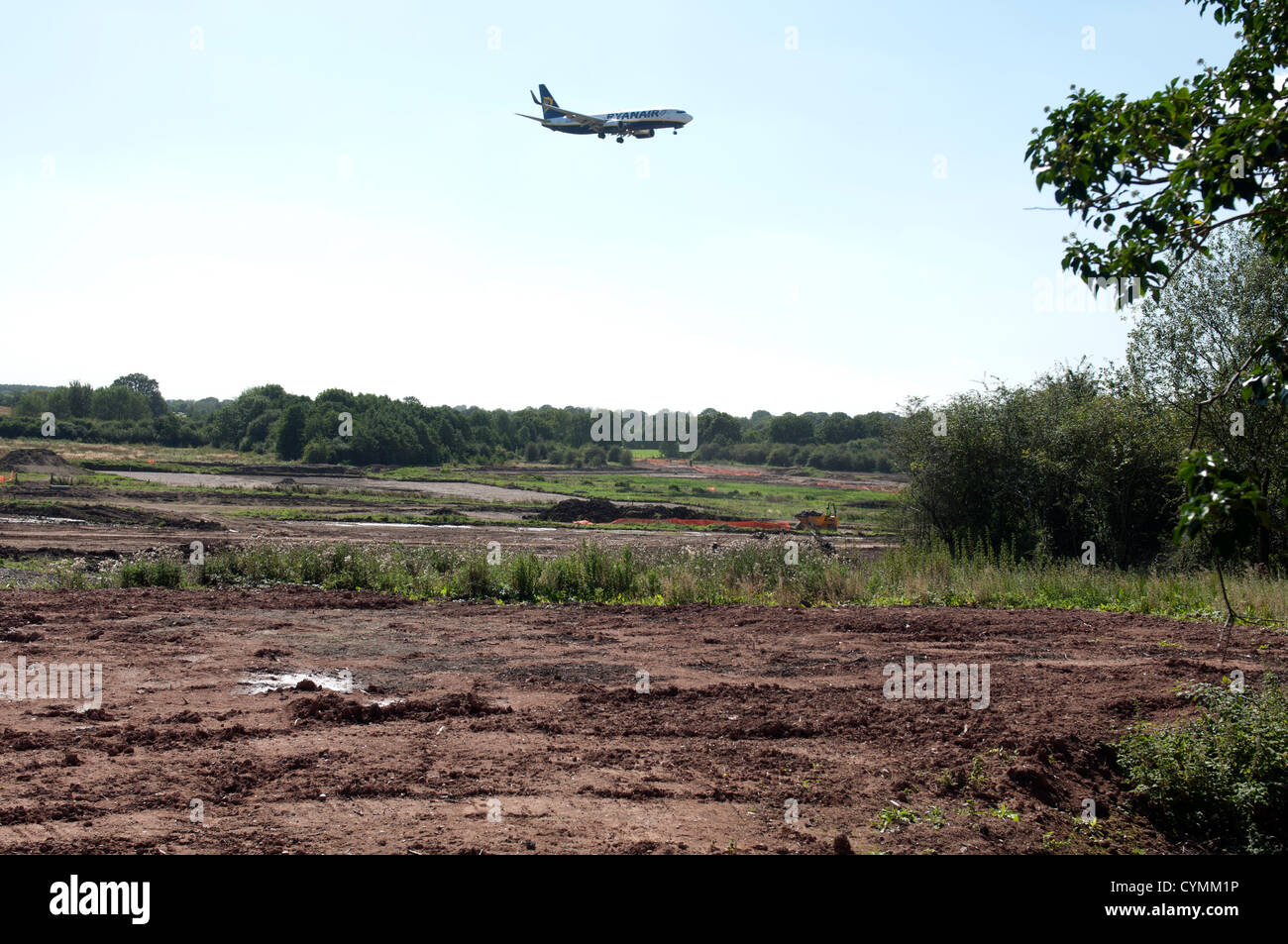 Flughafen Birmingham-Start-und Landebahn-Verlängerung Stockfoto