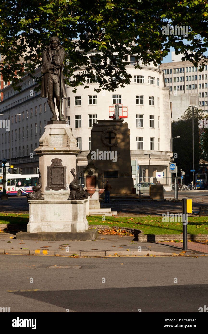 Statue zum Gedenken an Edward Colston 1636 - 1721 in Bristol England UK. Stockfoto