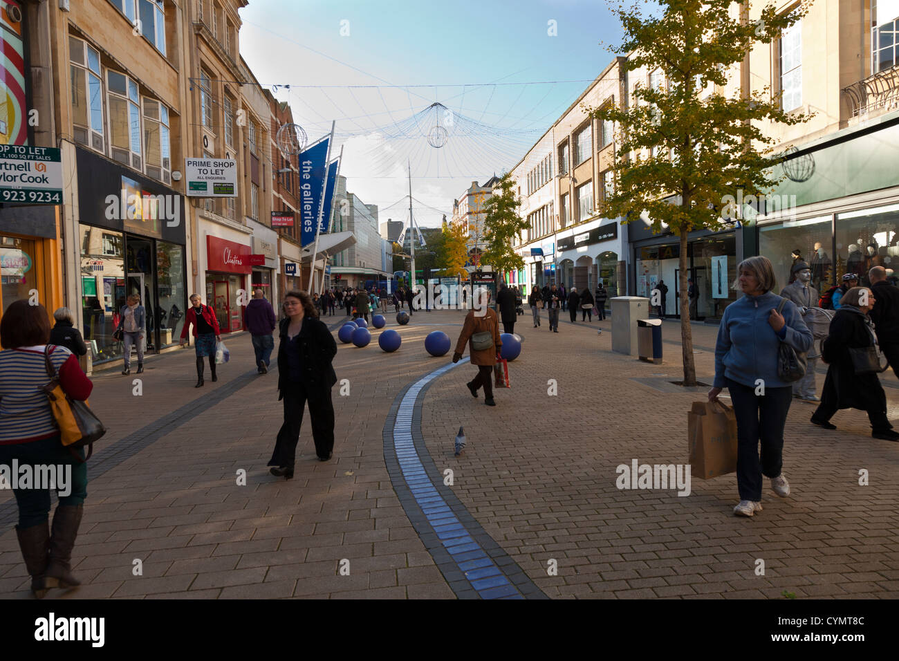 Broadmead Einkaufszentrums Zentrum und Eingang zum The Galleries Shopping Center Center Mall, Bristol, England, UK Stockfoto