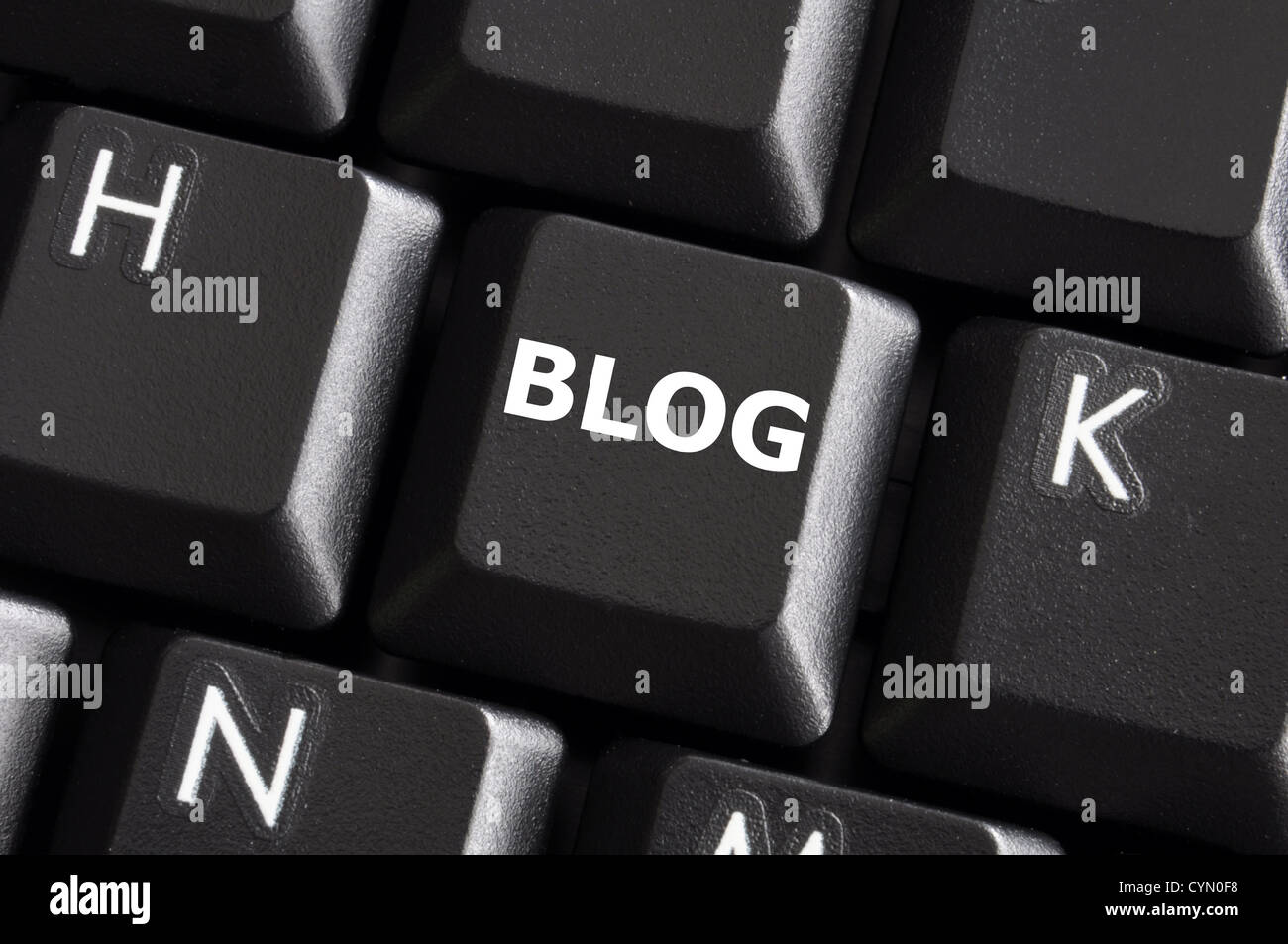 Internet-Blog-Konzept mit Taste auf der Computertastatur Stockfoto