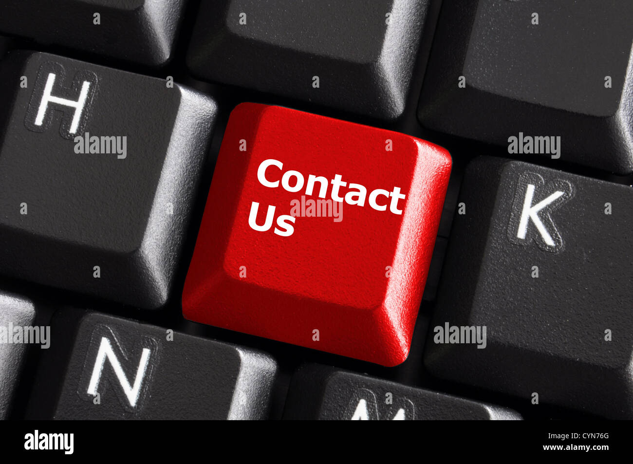kontaktieren Sie uns oder unterstützen Sie Konzept mit Computer-Tastatur-Taste Stockfoto