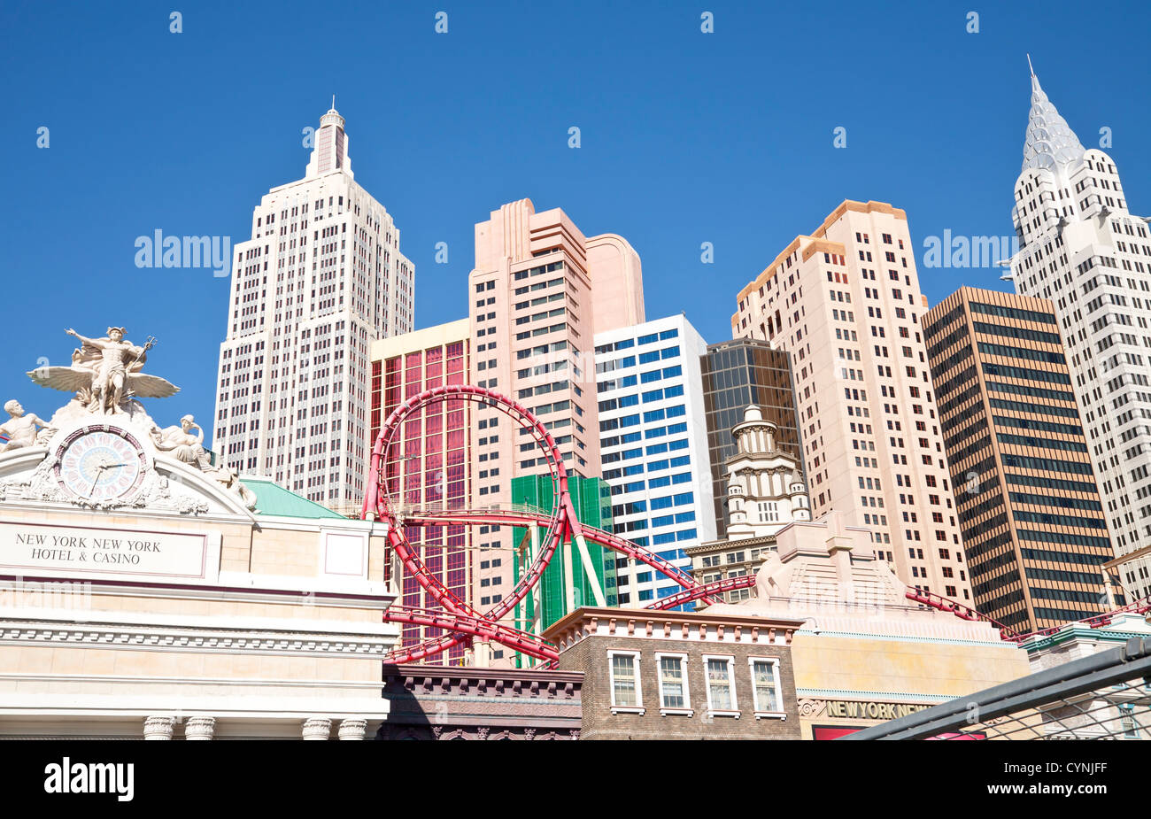 New York New York Hotel, Las Vegas Stockfoto