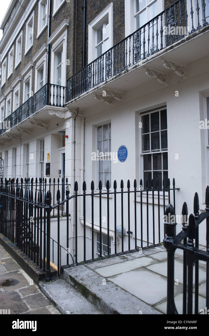 English Heritage blaue Plakette in London. Hugh Preis Hughes Stockfoto