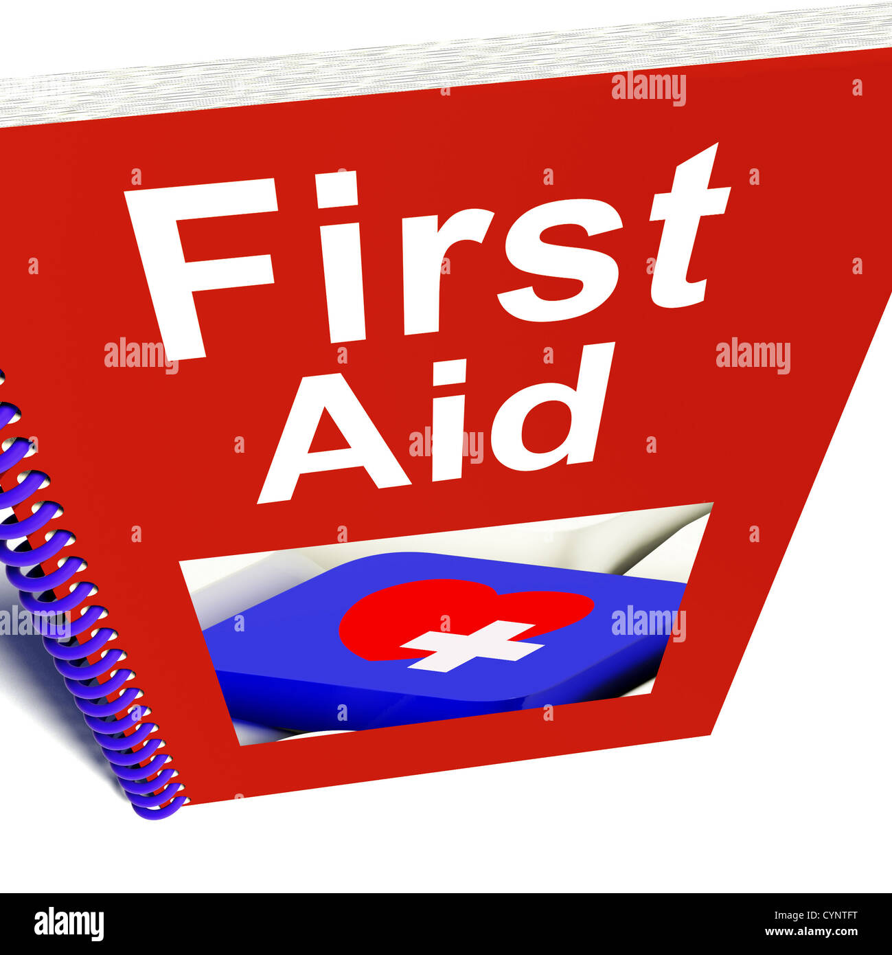 Erste-Hilfe-Handbuch zeigt Notfall medizinische Hilfe Stockfoto