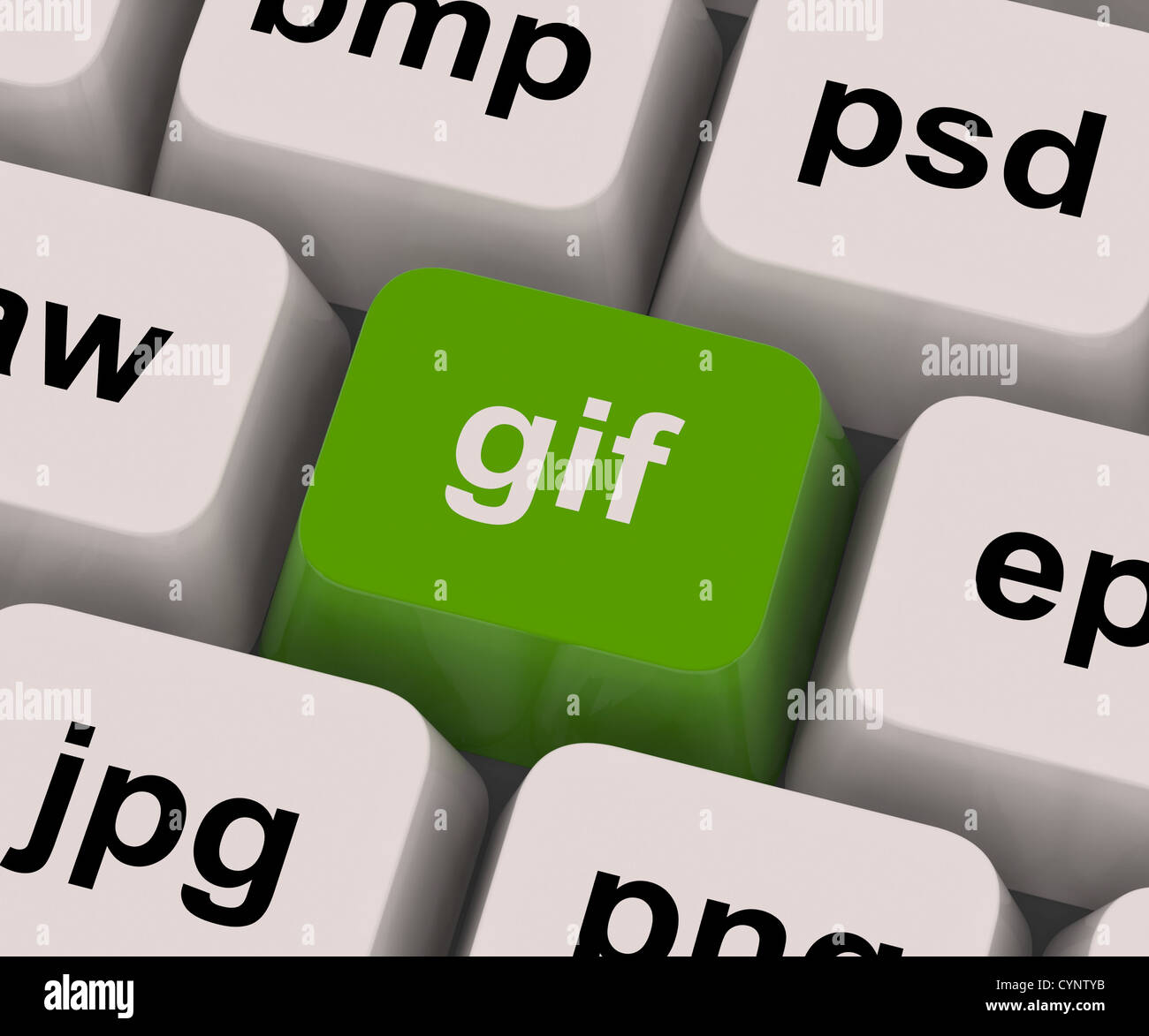 GIF-Taste zeigt Bildformat für Internet Bilder Stockfoto