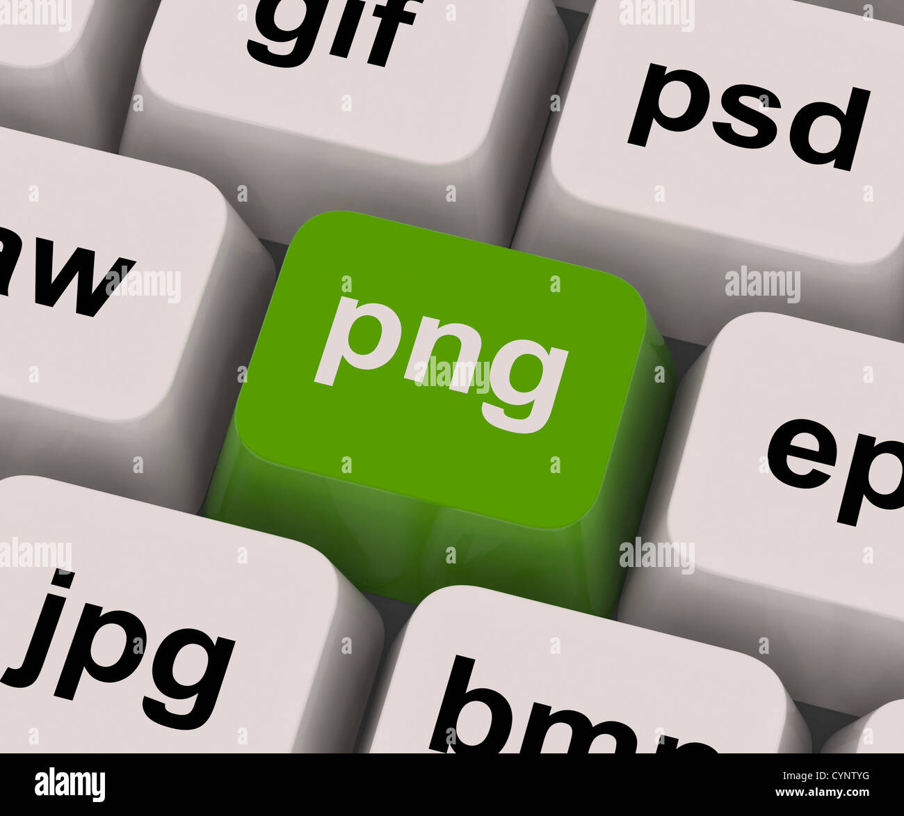 PNG-Taste zeigt Bildformat für Bilder Stockfoto