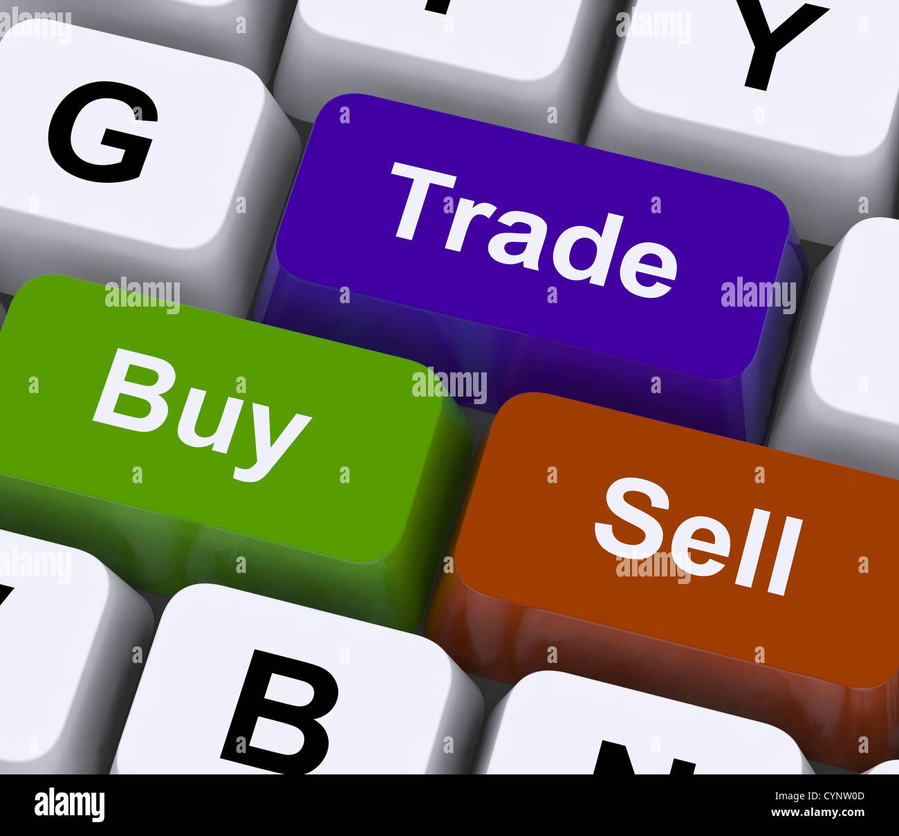 Handel kaufen und verkaufen-Schlüssel Online Commerce vertreten Stockfoto